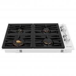 ZLINE Kitchen And Bath Shop By Style ZLINE 30 In. Dropin Cooktop With 4 Gas Burners And Black Porcelain Top (RC30-PBT)