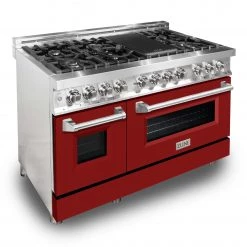 ZLINE Kitchen And Bath ZLINE 48 In. Professional Dual Fuel Range In Stainless Steel With Color Door Options (RA48) Shop By Brand