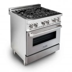 ZLINE Kitchen And Bath ZLINE 30 In. 4.0 Cu. Ft. Dual Fuel Range With Gas Stove And Electric Oven In Stainless Steel With Color Door Options (RA30)