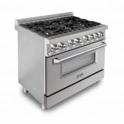 ZLINE Kitchen And Bath Shop By Style ZLINE 36 In. Dual Fuel Range With Gas Stove And Electric Oven In Stainless Steel With Color Door Options (RA36) 51 ZLINE Kitchen And Bath Shop By Style ZLINE 36 In. Dual Fuel Range With Gas Stove And Electric Oven In Stainless Steel With Color Door Options (RA36)