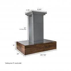 ZLINE Kitchen And Bath ZLINE 36 In. Remote Blower Ducted Designer Series Wooden Wall Mount Range Hood In Butcher Block (681W-RS-36-400) Shop By Brand