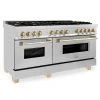 ZLINE Kitchen And Bath ZLINE Autograph Edition 60 In. 7.4 Cu. Ft. Dual Fuel Range With Gas Stove And Electric Oven In Stainless Steel With Accents (RAZ-60)