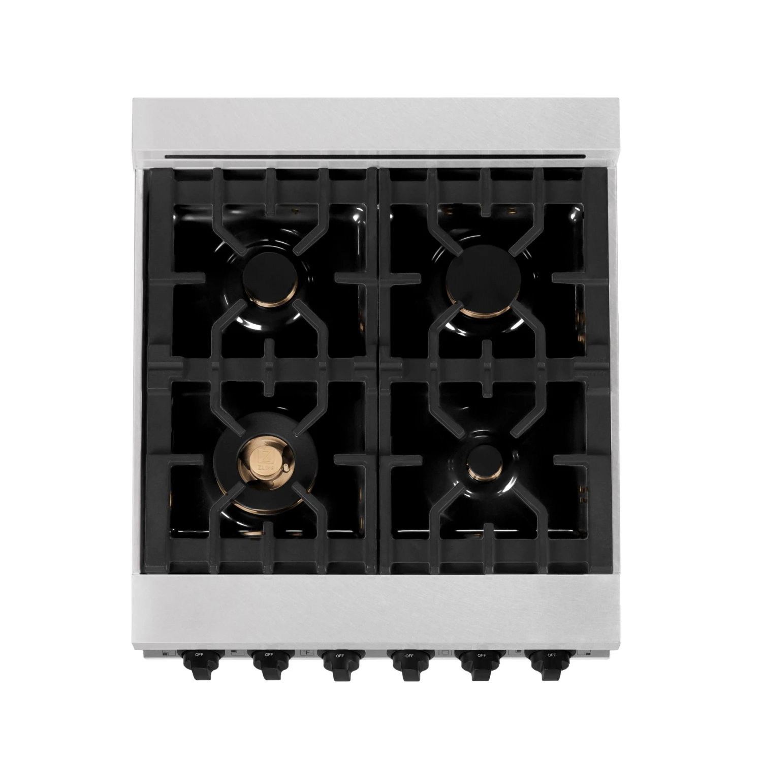 ZLINE Kitchen And Bath ZLINE Autograph Edition 24 In. 2.8 Cu. Ft. Dual Fuel Range With Gas Stove And Electric Oven In DuraSnow Stainless Steel With Accents (RASZ-SN-24) 10 ZLINE Kitchen And Bath ZLINE Autograph Edition 24 In. 2.8 Cu. Ft. Dual Fuel Range With Gas Stove And Electric Oven In DuraSnow Stainless Steel With Accents (RASZ-SN-24)