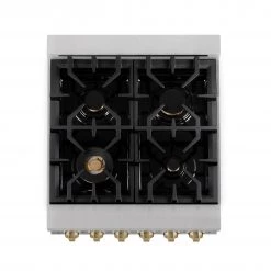 ZLINE Kitchen And Bath Freestanding Ranges ZLINE Autograph Edition 24 In. 2.8 Cu. Ft. Dual Fuel Range With Gas Stove And Electric Oven In DuraSnow Stainless Steel With White Matte Door (RASZ-WM-24)