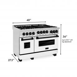 ZLINE Kitchen And Bath ZLINE Autograph Edition 48 In. 6.0 Cu. Ft. Range With Gas Stove And Gas Oven In DuraSnow Stainless Steel With White Matte Door And Colored Accents (RGSZ-WM-48)