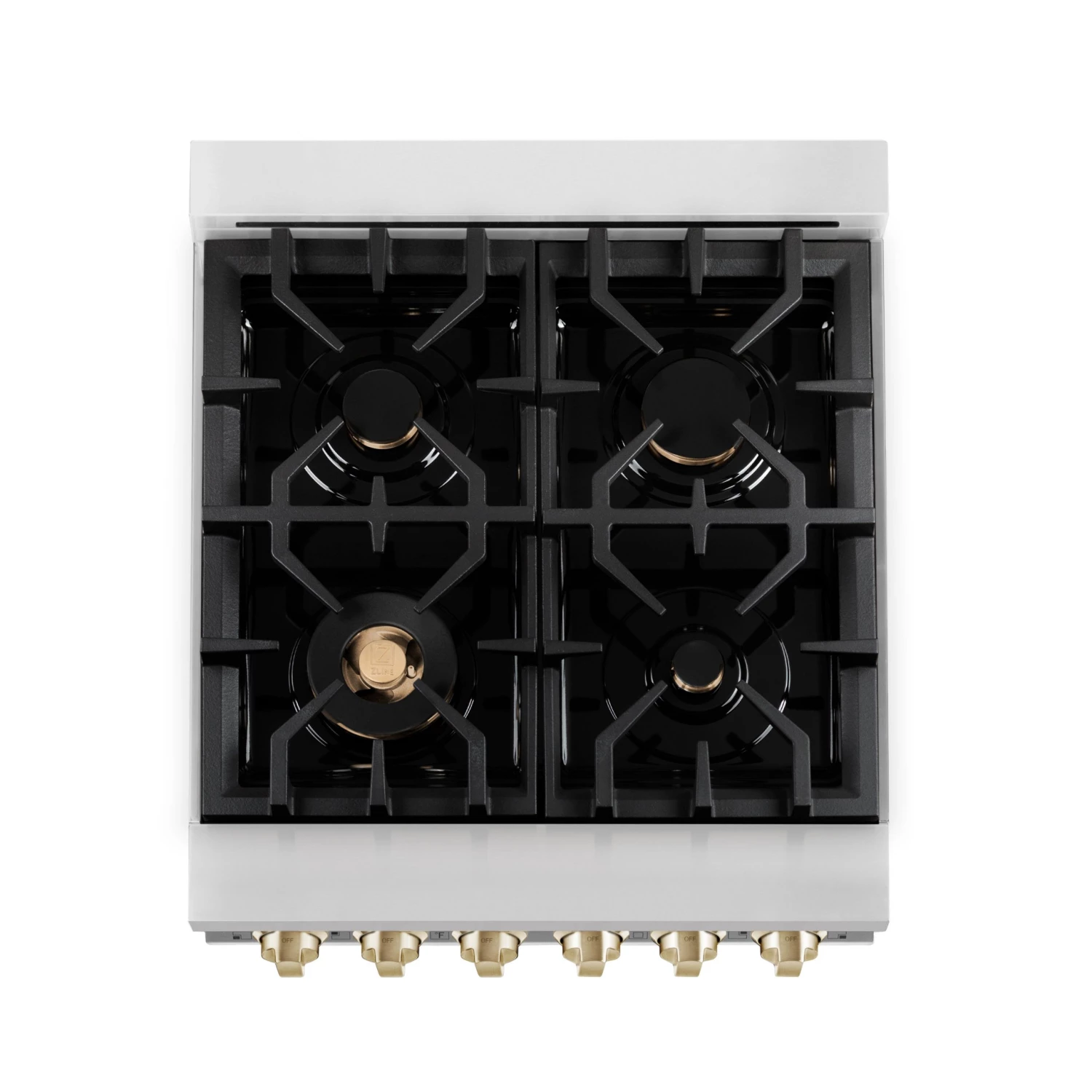 ZLINE Kitchen And Bath ZLINE Autograph Edition 24 In. 2.8 Cu. Ft. Dual Fuel Range With Gas Stove And Electric Oven In Stainless Steel With Accents (RAZ-24) 6 ZLINE Kitchen And Bath ZLINE Autograph Edition 24 In. 2.8 Cu. Ft. Dual Fuel Range With Gas Stove And Electric Oven In Stainless Steel With Accents (RAZ-24)