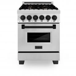 ZLINE Kitchen And Bath ZLINE Autograph Edition 24 In. 2.8 Cu. Ft. Dual Fuel Range With Gas Stove And Electric Oven In Stainless Steel With Accents (RAZ-24) 39 ZLINE Kitchen And Bath ZLINE Autograph Edition 24 In. 2.8 Cu. Ft. Dual Fuel Range With Gas Stove And Electric Oven In Stainless Steel With Accents (RAZ-24)