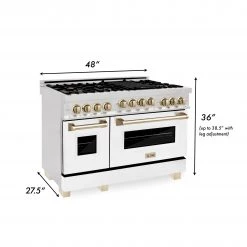 ZLINE Kitchen And Bath ZLINE Autograph Edition 48 In. 6.0 Cu. Ft. Range With Gas Stove And Gas Oven In DuraSnow Stainless Steel With White Matte Door And Colored Accents (RGSZ-WM-48)