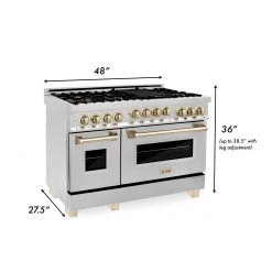 ZLINE Kitchen And Bath ZLINE Autograph Edition 48 In. 6.0 Cu. Ft. Range With Gas Stove And Gas Oven In Stainless Steel With Accents (RGZ-48) Shop By Style 34 ZLINE Kitchen And Bath ZLINE Autograph Edition 48 In. 6.0 Cu. Ft. Range With Gas Stove And Gas Oven In Stainless Steel With Accents (RGZ-48) Shop By Style