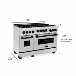 ZLINE Kitchen And Bath ZLINE Autograph Edition 48 In. 6.0 Cu. Ft. Range With Gas Stove And Gas Oven In Stainless Steel With Accents (RGZ-48) Shop By Style 47 ZLINE Kitchen And Bath ZLINE Autograph Edition 48 In. 6.0 Cu. Ft. Range With Gas Stove And Gas Oven In Stainless Steel With Accents (RGZ-48) Shop By Style