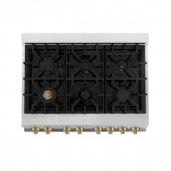 ZLINE Kitchen And Bath ZLINE 36 In. Autograph Edition Gas Range In Stainless Steel With White Matte Door And Accents (RGZ-WM-36) Shop By Brand