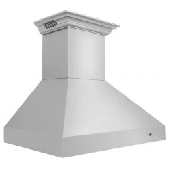 ZLINE Kitchen And Bath ZLINE Ducted Vent Wall Mount Range Hood In Stainless Steel With Built-in ZLINE CrownSound Bluetooth Speakers (667CRN-BT)