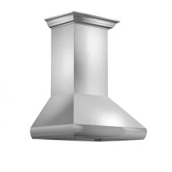 ZLINE Kitchen And Bath ZLINE Professional Convertible Vent Wall Mount Range Hood In Stainless Steel With Crown Molding (587CRN)