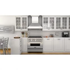ZLINE Kitchen And Bath ZLINE Professional Convertible Vent Wall Mount Range Hood In Stainless Steel With Crown Molding (587CRN)