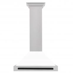 ZLINE Kitchen And Bath ZLINE 30 In. Autograph Edition DuraSnow Stainless Steel Range Hood With White Matte Shell And Accented Handle (KB4SNZ-WM30) Shop By Brand