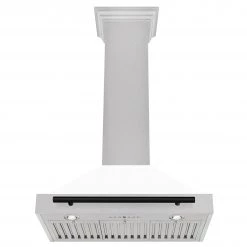 ZLINE Kitchen And Bath ZLINE 30 In. Autograph Edition DuraSnow Stainless Steel Range Hood With White Matte Shell And Accented Handle (KB4SNZ-WM30) Shop By Brand
