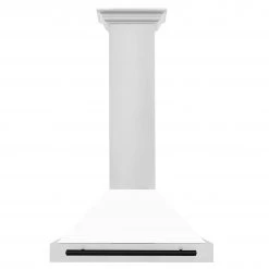 ZLINE Kitchen And Bath ZLINE 30 In. Autograph Edition Stainless Steel Range Hood With White Matte Shell And Accents (KB4STZ-WM30)