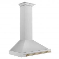 ZLINE Kitchen And Bath ZLINE 36 In. Autograph Edition Stainless Steel Range Hood With Stainless Steel Shell And Accents (KB4STZ-36) Shop By Mount