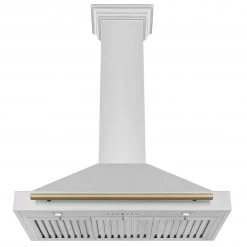 ZLINE Kitchen And Bath ZLINE 36 In. Autograph Edition Stainless Steel Range Hood With Stainless Steel Shell And Accents (KB4STZ-36) Shop By Mount