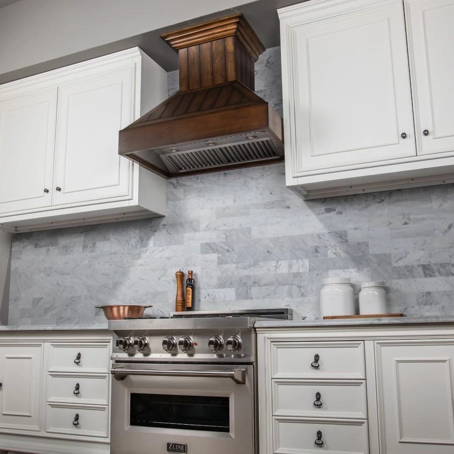 ZLINE Kitchen And Bath Shop By Brand ZLINE Shiplap Wooden Wall Mount Range Hood In Rustic Light Finish - Includes Motor (349LL) 3 ZLINE Kitchen And Bath Shop By Brand ZLINE Shiplap Wooden Wall Mount Range Hood In Rustic Light Finish - Includes Motor (349LL)