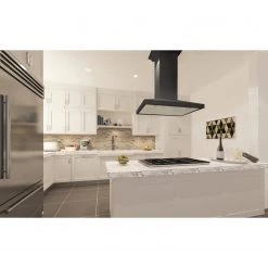 ZLINE Kitchen And Bath ZLINE Remote Blower Wooden Island Mount Range Hood In Black (KBiCC-RD/RS)