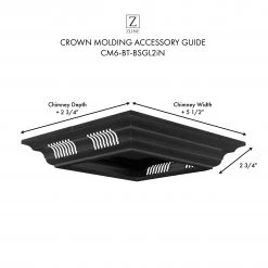 ZLINE Kitchen And Bath ZLINE Crown Molding In Black Stainless Steel With Built-in Bluetooth Speakers (CM6-BT-BSGL2iN)