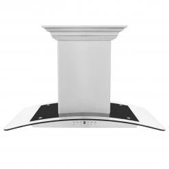 ZLINE Kitchen And Bath ZLINE Island Mount Range Hood In Stainless Steel With Built-in ZLINE CrownSound Bluetooth Speakers (GL5iCRN-BT)