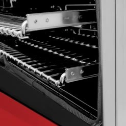 ZLINE Kitchen And Bath 2-Piece Kitchen Packages ZLINE 30 In. Kitchen Package With ZLINE DuraSnow Stainless Steel Dual Fuel Range With Red Matte Door And Convertible Vent Range Hood (2KP-RARMRH30)