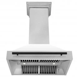 ZLINE Kitchen And Bath Shop By Brand 36 In. ZLINE Autograph Edition DuraSnow Stainless Steel Range Hood With White Matte Shell And Handle (8654SNZ-WM36)