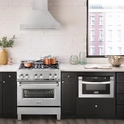 ZLINE Kitchen And Bath ZLINE 30 In. DuraSnow Stainless Steel Range Hood With Color Shell Options (8654SNX-30)