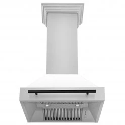 ZLINE Kitchen And Bath ZLINE 30 In. Autograph Edition Stainless Steel Range Hood With White Matte Shell And Accents (8654STZ-WM30) Shop By Size