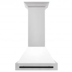 ZLINE Kitchen And Bath ZLINE 30 In. Autograph Edition Stainless Steel Range Hood With White Matte Shell And Accents (8654STZ-WM30) Shop By Size