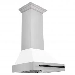 ZLINE Kitchen And Bath ZLINE 30 In. Autograph Edition Stainless Steel Range Hood With White Matte Shell And Accents (8654STZ-WM30) Shop By Size