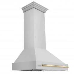 ZLINE Kitchen And Bath Shop By Brand 36 In. ZLINE Autograph Edition Stainless Steel Range Hood With Stainless Steel Shell And Handle (8654STZ-36)