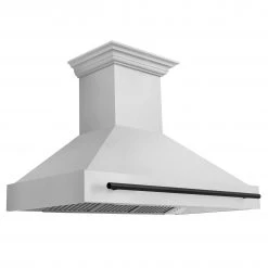 ZLINE Kitchen And Bath ZLINE 48 In. Autograph Edition Stainless Steel Range Hood With Stainless Steel Shell And Accented Handle (8654STZ-48)