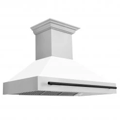 ZLINE Kitchen And Bath ZLINE 48 In. Autograph Edition Stainless Steel Range Hood With White Matte Shell And Handle (8654STZ-WM48) Shop By Brand