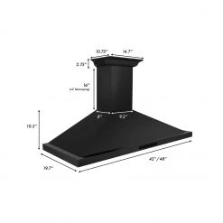 ZLINE Kitchen And Bath ZLINE Ducted Vent Wall Mount Range Hood In Black Stainless Steel With Built-in ZLINE CrownSound Bluetooth Speakers (BSKBNCRN-BT) Shop By Brand