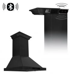 ZLINE Kitchen And Bath ZLINE Ducted Vent Wall Mount Range Hood In Black Stainless Steel With Built-in ZLINE CrownSound Bluetooth Speakers (BSKBNCRN-BT) Shop By Brand