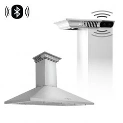 ZLINE Kitchen And Bath ZLINE 30 In. Ducted Vent Wall Mount Range Hood In Stainless Steel With Built-in ZLINE CrownSound Bluetooth Speakers (KL2CRN-BT)