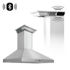ZLINE Kitchen And Bath ZLINE Ducted Vent Wall Mount Range Hood In Stainless Steel With Built-in ZLINE CrownSound Bluetooth Speakers (KL3CRN-BT)