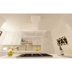 ZLINE Kitchen And Bath ZLINE Designer Wooden Island Mount Range Hood In Cottage White With Remote Blower (KBiTT-RD/RS)