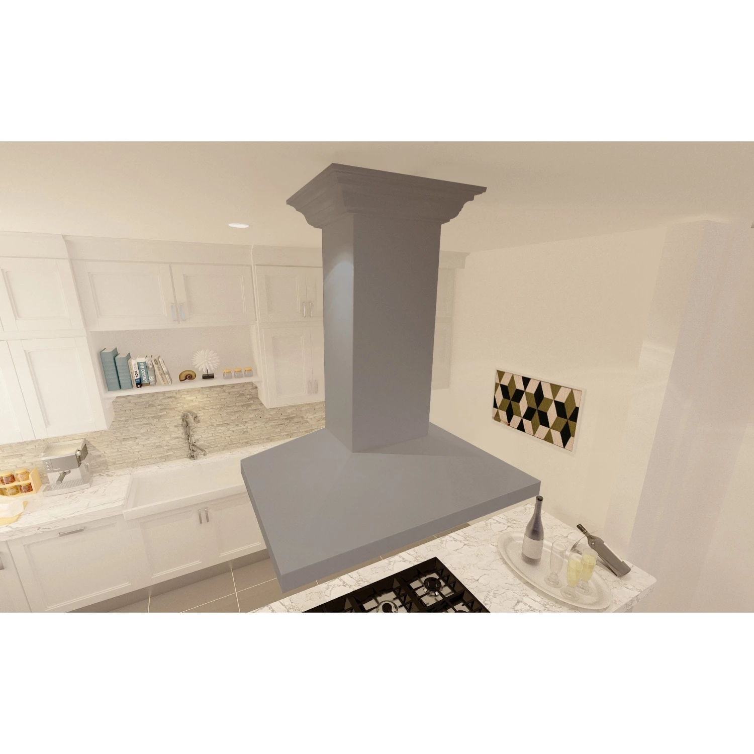 ZLINE Kitchen And Bath ZLINE 30 In. Convertible Vent Wooden Island Mount Range Hood In Gray (KBiUU) Shop By Brand 2 ZLINE Kitchen And Bath ZLINE 30 In. Convertible Vent Wooden Island Mount Range Hood In Gray (KBiUU) Shop By Brand