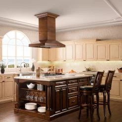 ZLINE Kitchen And Bath ZLINE Designer Wooden Island Mount Range Hood In Walnut With Remote Motor (KBiRR-RD/RS) Shop By Brand