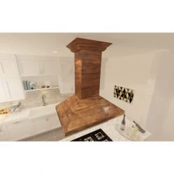 ZLINE Kitchen And Bath ZLINE Convertible Vent Wooden Island Mount Range Hood In Walnut (KBiRR) Shop By Brand