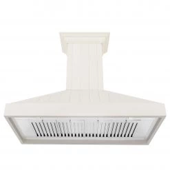 ZLINE Kitchen And Bath ZLINE Wooden Wall Mount Range Hood In Cottage White - Includes Motor (KPTT) Shop By Brand