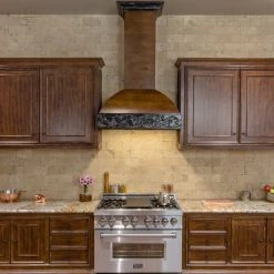 ZLINE Kitchen And Bath ZLINE Wooden Wall Mount Range Hood In Antigua And Walnut - Includes Dual Remote Motor (393AR-RD/RS)
