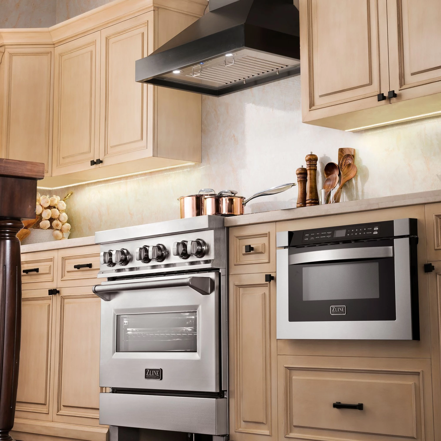 ZLINE Kitchen And Bath ZLINE Convertible Vent Wooden Wall Mount Range Hood In Black (KBCC) 9 ZLINE Kitchen And Bath ZLINE Convertible Vent Wooden Wall Mount Range Hood In Black (KBCC)