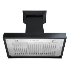 ZLINE Kitchen And Bath ZLINE Convertible Vent Wooden Wall Mount Range Hood In Black (KBCC) 18 ZLINE Kitchen And Bath ZLINE Convertible Vent Wooden Wall Mount Range Hood In Black (KBCC)