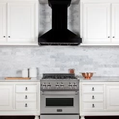 ZLINE Kitchen And Bath Shop By Brand ZLINE Wooden Wall Mount Range Hood In Black - Includes Motor (KPCC)
