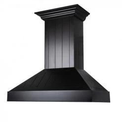 ZLINE Kitchen And Bath Shop By Brand ZLINE Wooden Wall Mount Range Hood In Black - Includes Motor (KPCC)